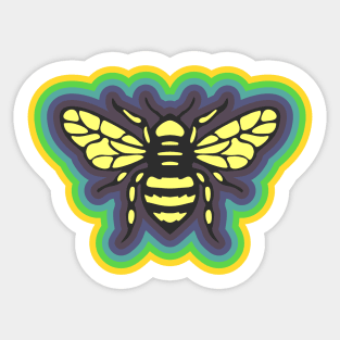 Honeybee with colorful border Sticker